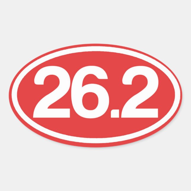 Sticker rouge 26.2 (Sticker Marathon complet) (Devant)
