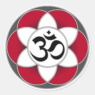 Sticker rouge Aum Seed of Life