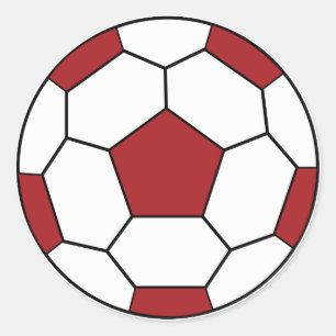 Sticker rouge balle de football