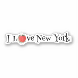 Sticker ROUGE GRANDE POMME I Love New York