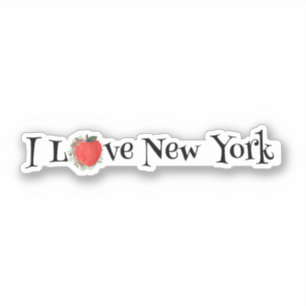 Sticker ROUGE GRANDE POMME I Love New York