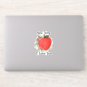 Sticker ROUGE GRANDE POMME New York Je t'aime