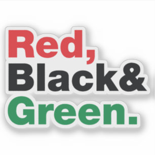 Sticker Rouge, Noir et Vert.