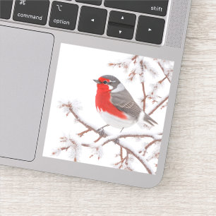 Sticker Rouge Robin dans la Neige