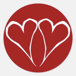 Sticker rouge Valentine Hearts