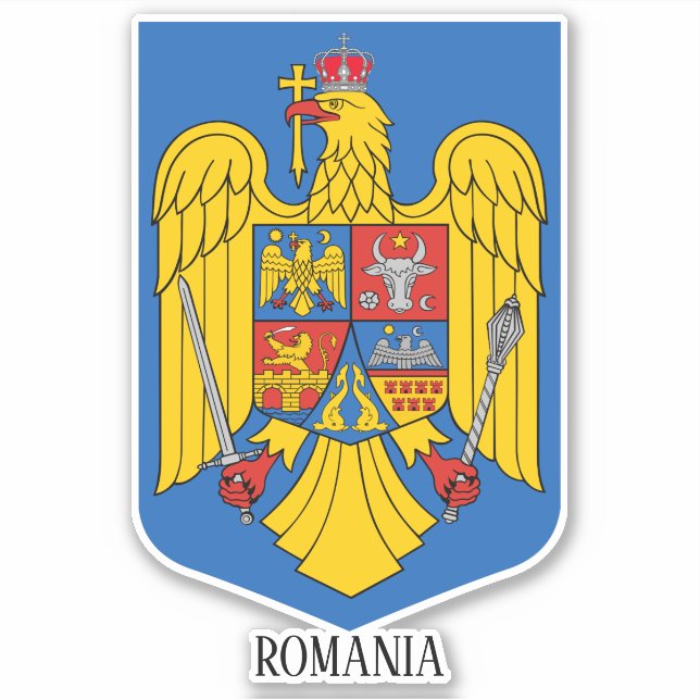 Sticker Roumanie Armoiries Nationales Patriotique (Devant)