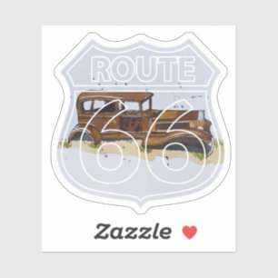 Sticker Route 66 Étudiant forestier pétrifié