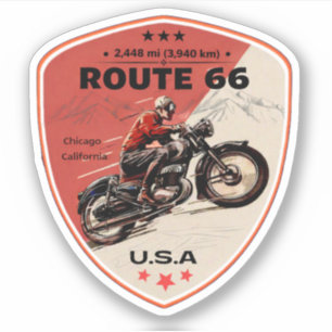 Sticker Route américaine 66 La route mère gif de la route 
