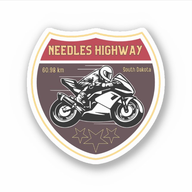 Sticker route autoroute aiguilles route sud dakota (Devant)