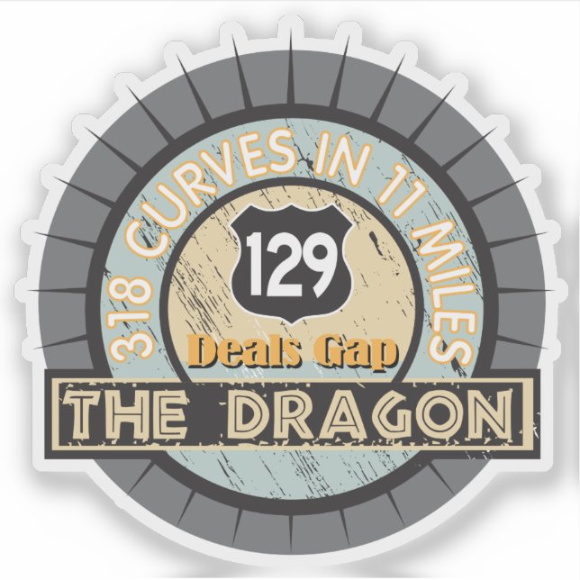 Sticker Route de la moto Le dragon dans les affaires écart (Devant)