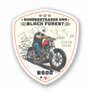 Sticker route fédérale 500, route allemande de la Forêt-No