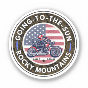 Sticker Route Going-to-the-Sun dans le Montana en moto