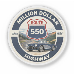 Sticker Route Million Dollar Highway 550 cadeau voiture cl