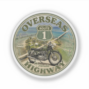 Sticker Route vintage Outre-Mer Keys de Floride cadeaux