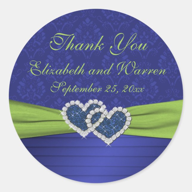 Sticker Royal Blue et Chartreuse 3" rond (Devant)