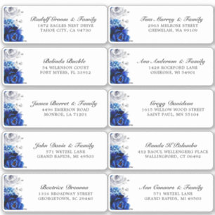 Sticker Royal Blue White Silver Mariage Adresse d'hôte