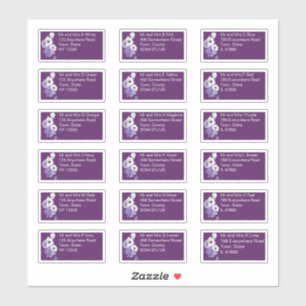 Sticker Royal Purple Floral Mariage individuel Adresse