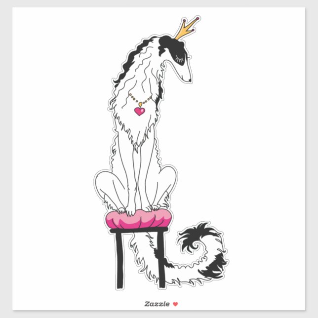 Sticker Royal Tri Borzoi Die Cut Vinyl (Feuille)