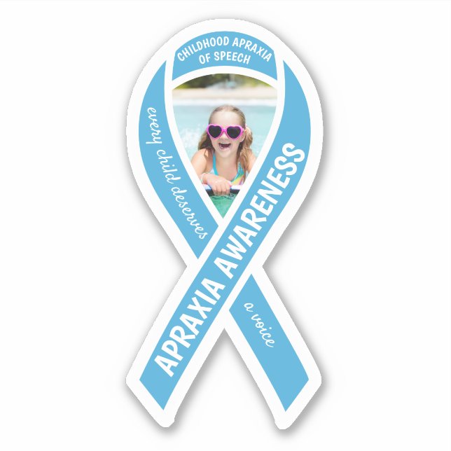 Sticker Ruban de sensibilisation Apraxia Photo personnalis (Devant)