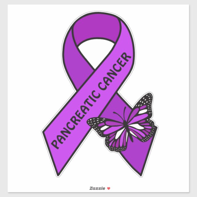 Sticker Ruban de sensibilisation aux papillons du cancer p (Feuille)