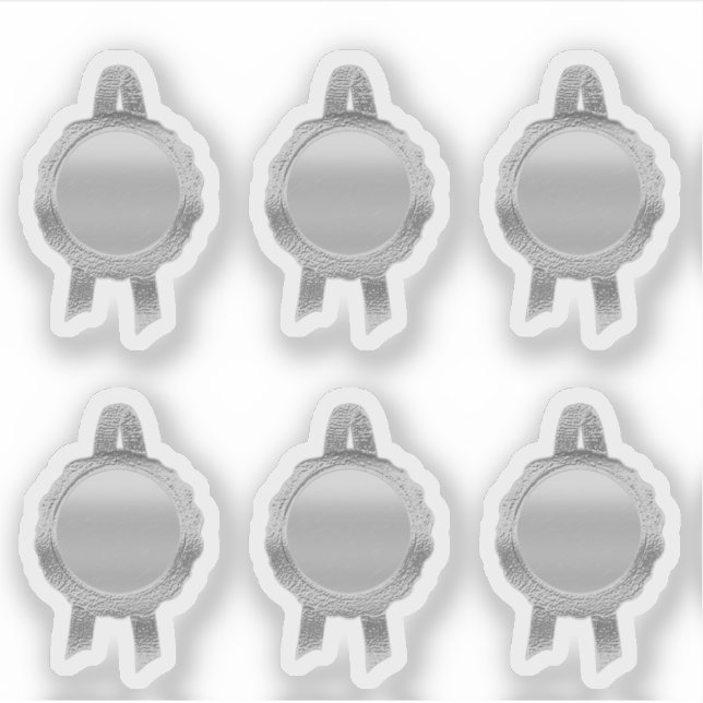 Sticker Rubans Faux Award/Certificat Seal (argent ordinair (Devant)