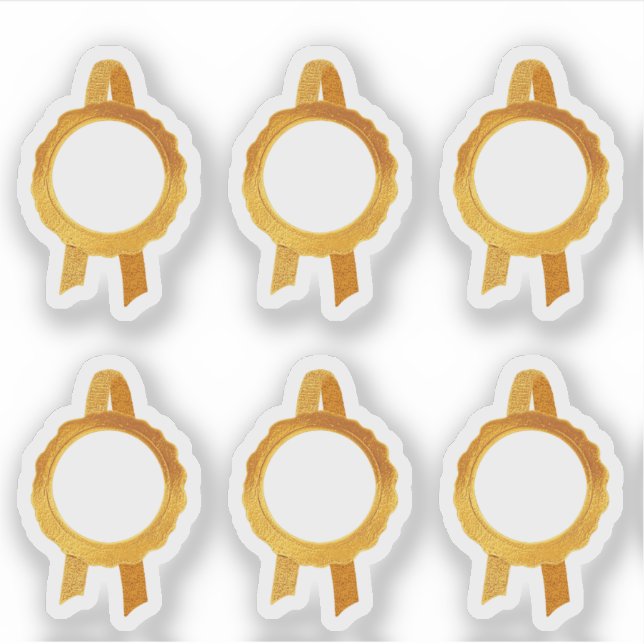 Sticker Rubans Faux Award/Certificat Seal (Gold Hollow) (Devant)