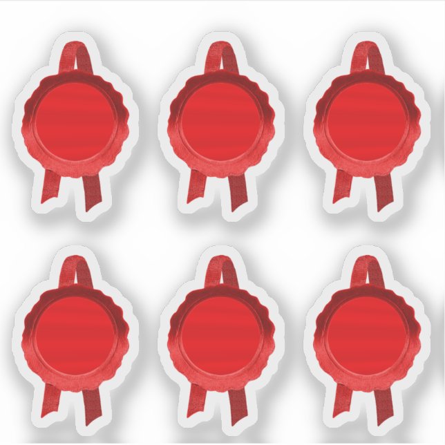 Sticker Rubans Faux Award/Certificat Seal (Plaque rouge) (Devant)