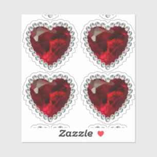 Sticker Ruby Red Diamond Anniversaire Coeur