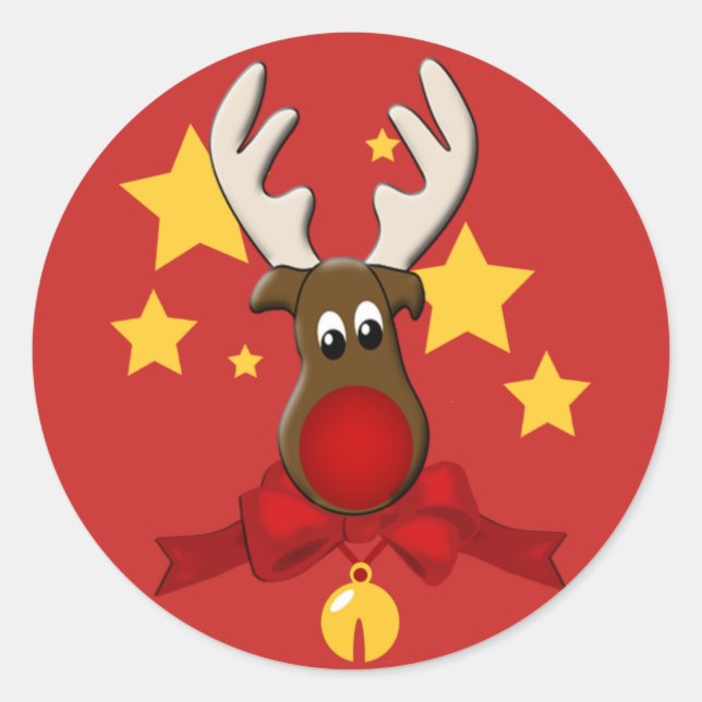 Sticker Rudolph Reindeer de Noël (Devant)