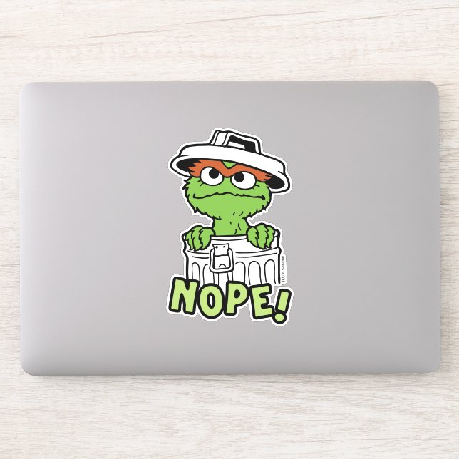 Sticker Rue Sésame | Oscar le Grouch Nope! (Ordinateur)