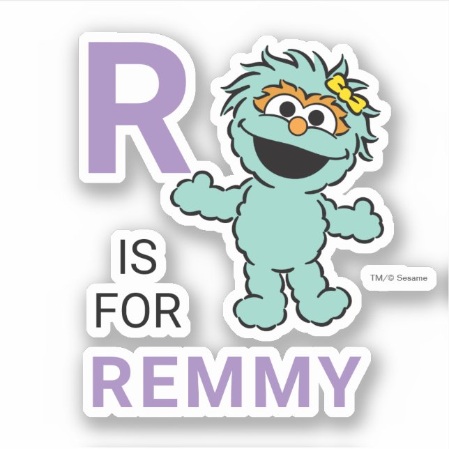 Sticker Rue Sésame | R est pour Rosita | Ajouter Votre Nom (Devant)