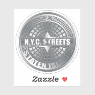 Sticker Rues NYC Couvre-trou de l'île Staten