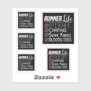 Sticker Runner's Life Funny Marathon Running Checklist
