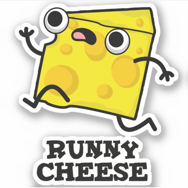 Sticker Runny Cheese Funny Food Pun (Devant)