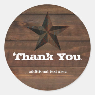 Sticker Rustic Western Wood Rustic Star