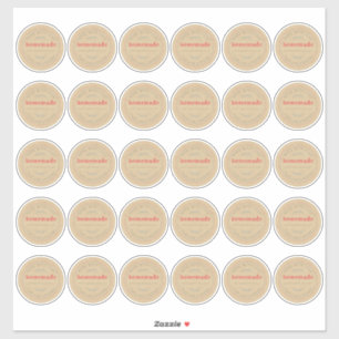 Sticker Rustique confiture maison Can Kraft papier 2 pouce