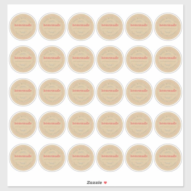 Sticker Rustique confiture maison Can Kraft papier 2 pouce (Feuille)