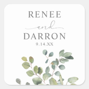 Sticker Rustique Eucalyptus Greenery Duo 2 Carré