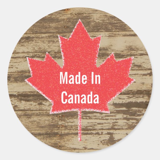 Sticker Rustique Fabriqué Au Canada (Devant)