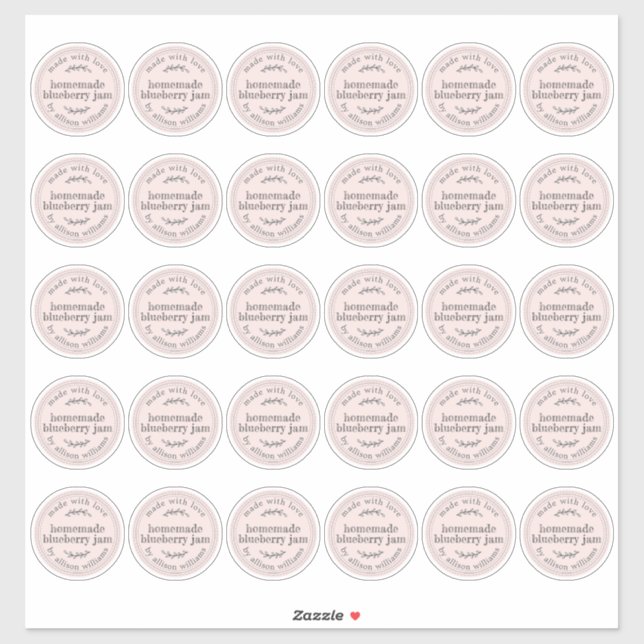 Sticker Rustique maison confiture de bleuets Pastel rose 2 (Feuille)
