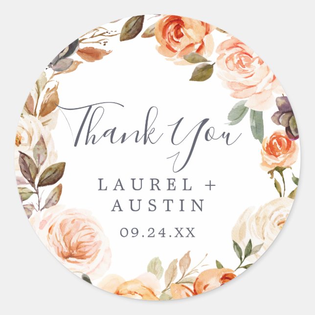 Sticker Rustique Merci Terre de mariage Favor (Devant)