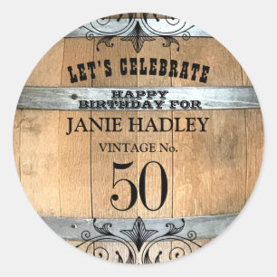 Sticker Rustique Whiskey Barrel 50e Anniversaire