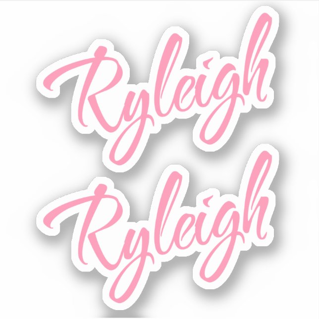 Sticker Ryleigh nom rose cursive x2 (Devant)