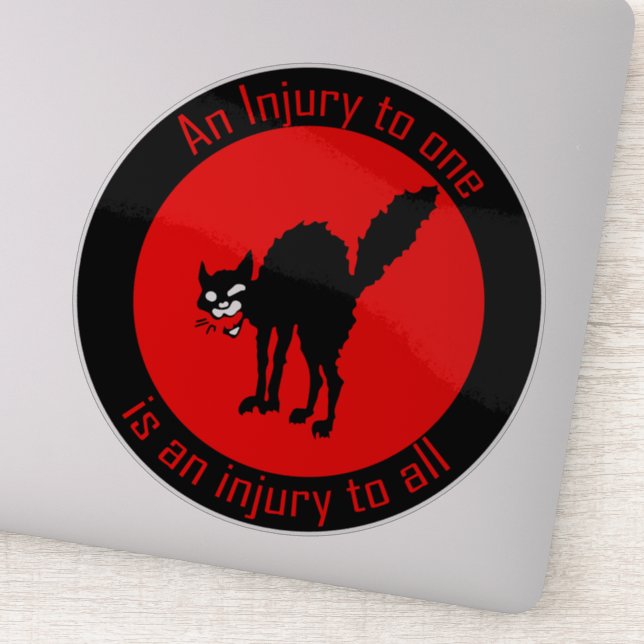 Sticker Sabo Tabby Une blessure à un est une blessure à to (Détail)