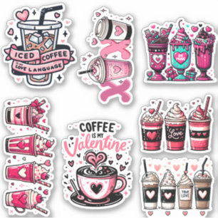 Sticker Sac à collants à café de la Saint Valentin
