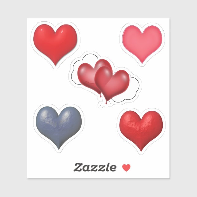 Sticker Sacs à dos Coeurs Saint-Valentin (Feuille)