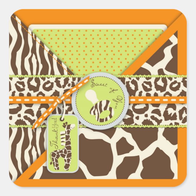 Sticker Safari Boy Orange TY B (Devant)