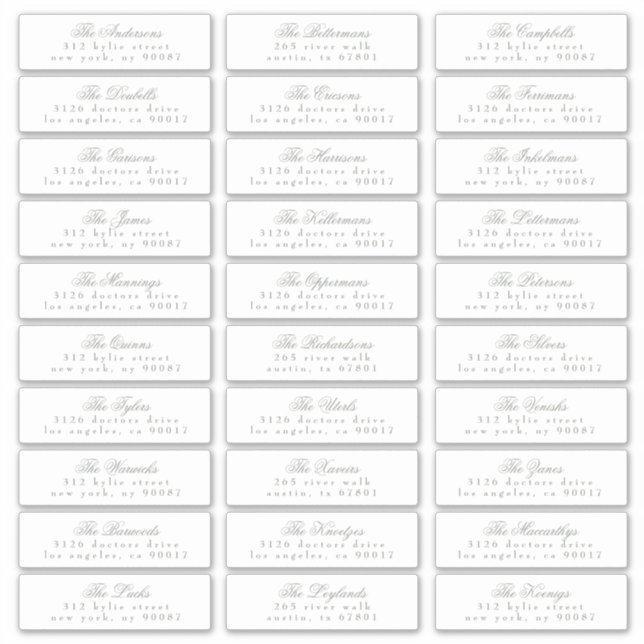 Sticker Sage Green Classic Calligraphie Adresse Invité (Devant)