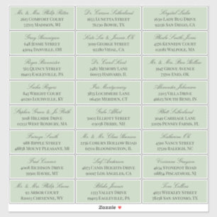 Sticker Sage Green Elegant Script 24 Mariage Adresse du cl
