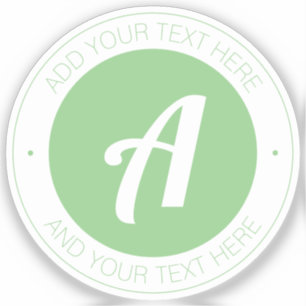 Sticker Sage Green Monogramme ou Ajouter un logo transpa